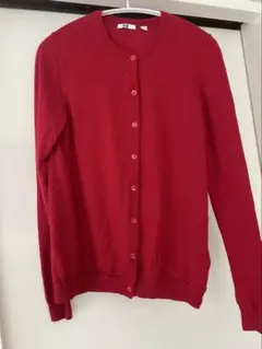 UNIQLOユニクロ エクストラファインカーディガン レディースM 赤red