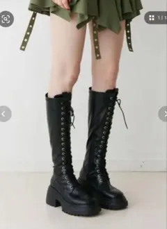 レースアップロングブーツ