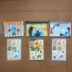 【貴重】パペットスンスン　スシロー　クリアポーチ&シール３種コンプリートセット