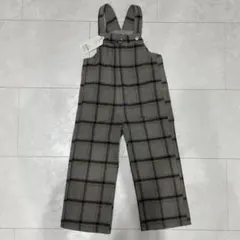 DILASH グレー　チェック柄　オーバーオール　120