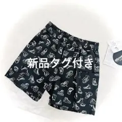 RRmoment スニーカー柄 ブラック総柄水陸両用ショートパンツ 90