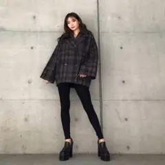 ENVYM チェックコクーンコートのサムネイル