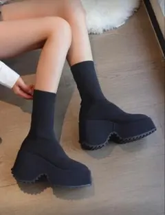 厚底ブーツ ショートブーツ