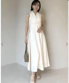 anuans ツイストギャザーワンピース ECRU S アニュアンス