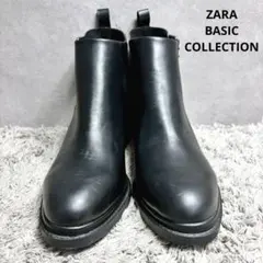ZARA BASIC COLLECTION サイドカット レザー ショートブーツ