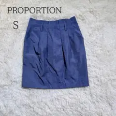プロポーション タイトスカート S ブルー きれいめ 膝丈 レトロ スプリング