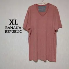 オレンジ系 Vネック Tシャツ 半袖 シンプル 大きいサイズ