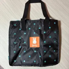 ミッフィー 保冷、保温エコバッグ 黒 水玉