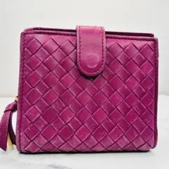 Bottega Veneta イントレチャート 二つ折り財布 パープルのサムネイル