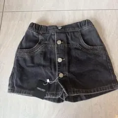 新品URBAN CHERRY デニムキュロットスカートスカパン ブラック140のサムネイル