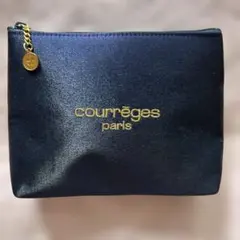 ★新品★courrèges paris ポーチ ネイビー ゴールドロゴのサムネイル