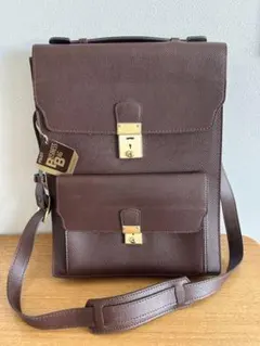 【昭和レトロ】PILOT BUSINESS 日本製 レトロショルダーバッグ 茶