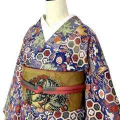 ねね　アンティーク着物　訪問着 アンティーク着物 訪問着 単衣 ピンク系 桃色 蘭づくし カトレア