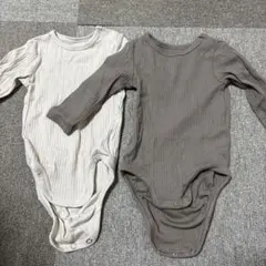 H&M リブニットロンパース2点セット