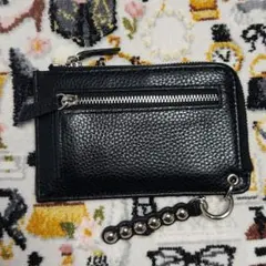 イアパピヨネ♢ほし企画　本革スタッズフラグメントケース　ブラック