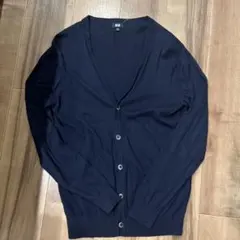 ネイビー Vネック 長袖カーディガン