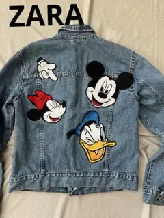 ZARA ディズニー　刺繍デニムジャケット
