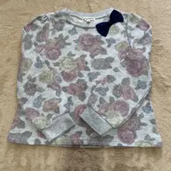 【最終価格】 エニィファム 花柄 リボン トレーナー グレー 130