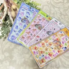 プチドロップステッカー　くまのプーさん　バンビ　スティッチ　１０１匹わんちゃん