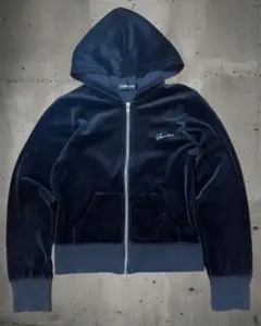 archive フルジップアップパーカー ベロア ブラック 短丈 y2k