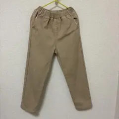 ベージュ ウエストゴム カジュアルパンツ　裏起毛