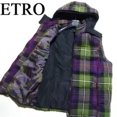 定価25万 ETRO エトロ ウール チェック ダウンベスト ペイズリー 3XLのサムネイル