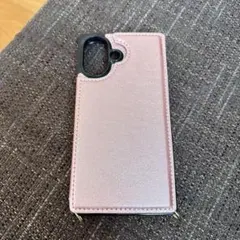 手帳型ケース ピンク ストラップ付き