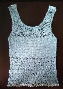 値下げ‼️レース編みベスト キラキラ