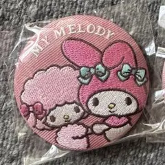 サンリオ マイメロディ　マイメロ　刺繍缶バッジ なかよし