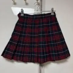 アメリカンアパレル 赤と黒のチェック プリーツミニスカート