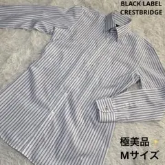 極美品✨BLACKLABEL CRESTBRIDGE長袖シャツ M ストライプ青