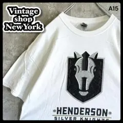 USA輸入　ビッグシルエット　白Tシャツ　オーバー ホワイト　馬　カレッジ