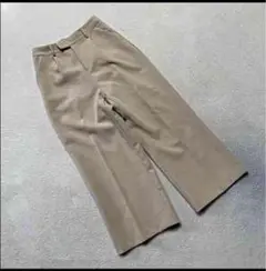 by Pierrot パンツ ベージュワイドハイウエスト タック入りM