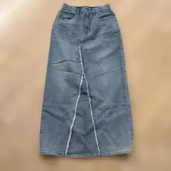 しまむら　MARIE フリンジナローデニムスカート　M