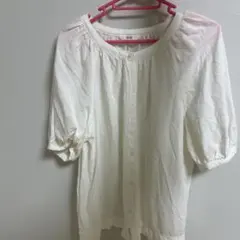 UNIQLO ホワイト 五分袖シャツ Mサイズ