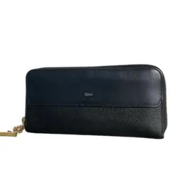 Chloe レザー ラウンドジップ ゴールド金具 ブラック m665のサムネイル