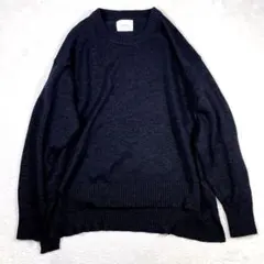 美品　25AW MIDIUMISOLID 和紙ウールプルオーバー　ブラックのサムネイル