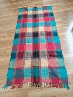 ❨美品❩マルチカラー大判ストール　ひざ掛け　おうちじかん暖かく♥