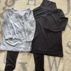 長袖タートルネックとレギンスセット　ヒートテック　3枚セット　ユニクロ