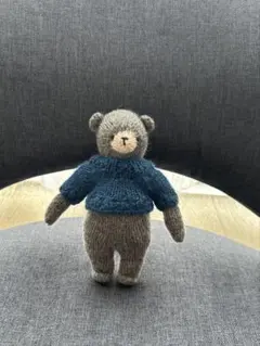 ハンドメイド 棒針編み あみぐるみ くま ぬいぐるみ