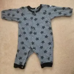 星柄グレーロンパース70cm長袖