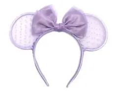 ミニーシフォンカチューシャ ドット・パープル ディズニーカチューシャ