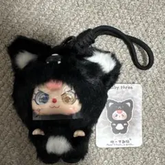 ベビースリー　黒猫ぬいぐるみマスコットキーホルダー