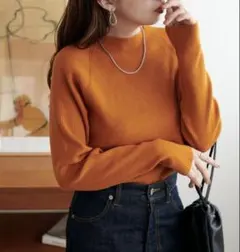 DISCOAT/ オレンジ リブ編み 長袖ニット