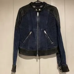 DIESEL デニム切替 ライダース ジャケット S イタリア製のサムネイル