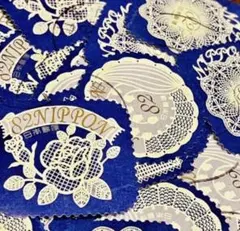 日本の切手　消印有　日本郵便　美しいレース刺繍　同柄50枚セット