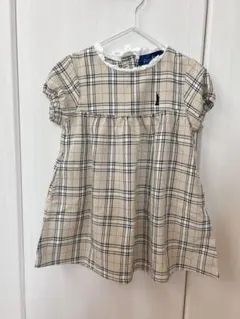 【お値下げ！美品！】イーストボーイ　ベージュチェック ワンピース 90cm