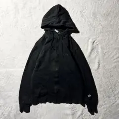 【Y8439】.champion パーカー　フーディー　サイズL ブラック