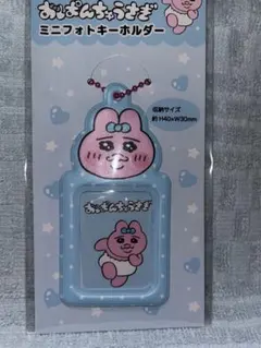 おぱんちゅうさぎ　ミニフォトキーホルダー　水色