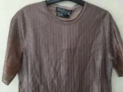 SalvatoreFerragamoメタリックブラウン半袖Tシャツ新品伊製